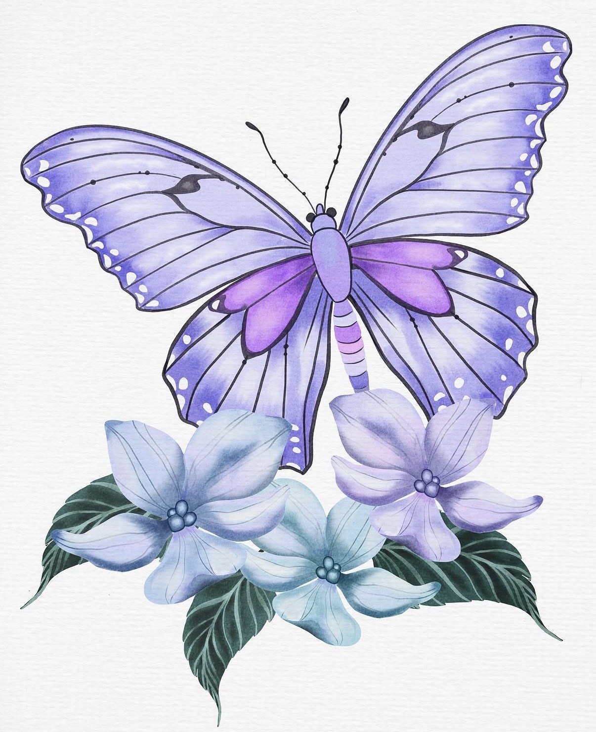 Butterfly and Flowers artwork