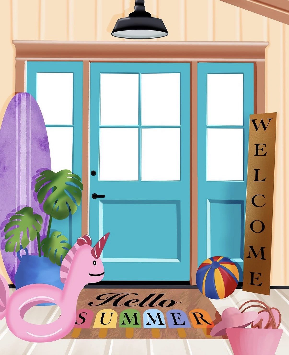 Hello Summer Door artwork