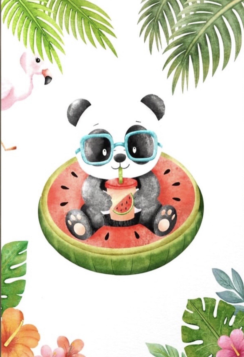 Panda on Watermelon artwork